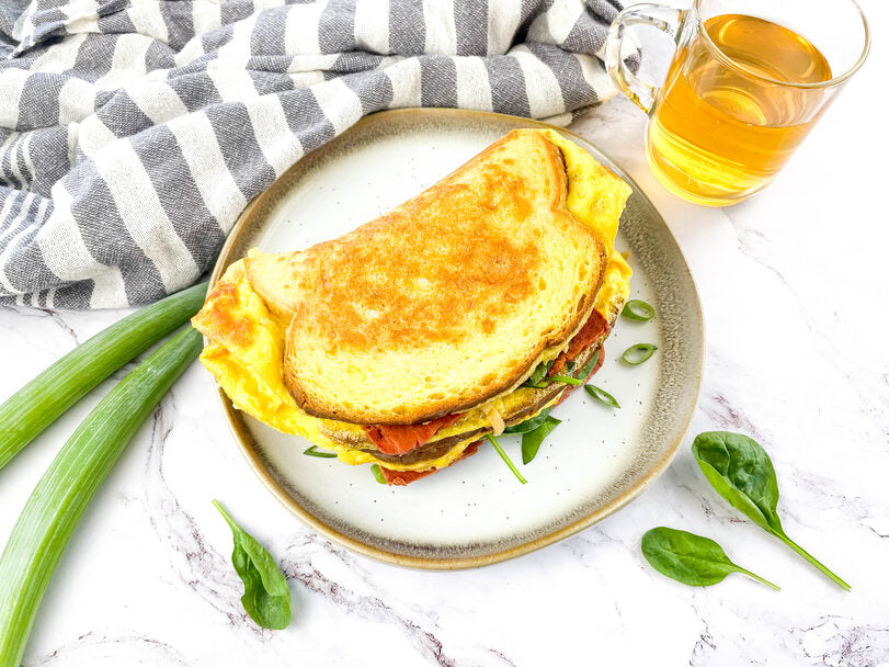 Spinach Omelette Breakfast Sandwich