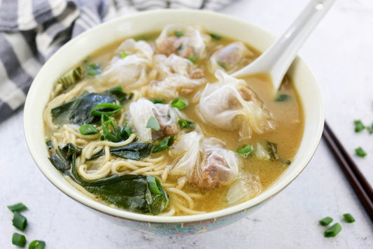 Meaty Wonton Noodle Soup - Vegan & Gluten Free!