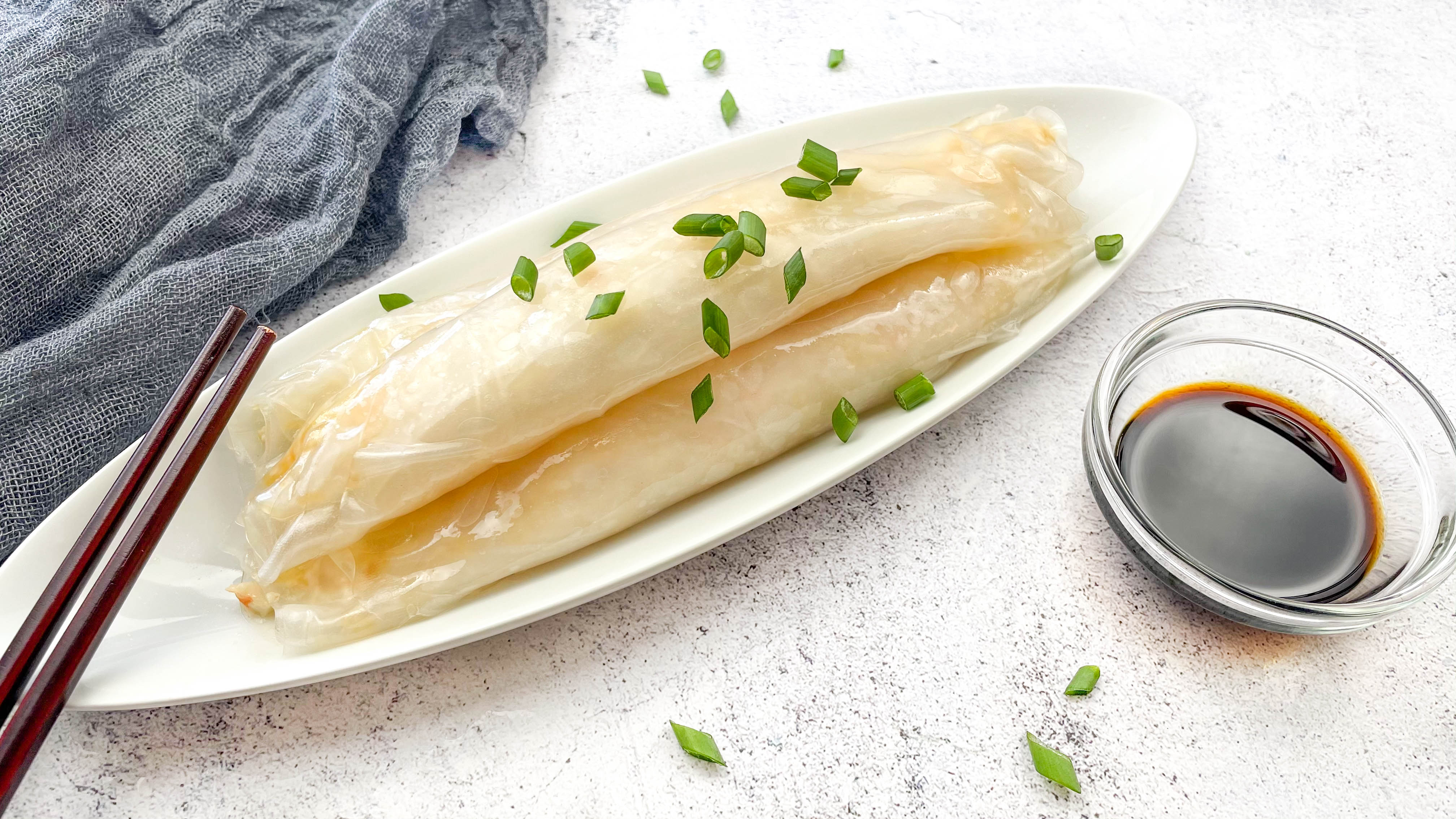 Vegan Shrimp Rice Paper Cheung Fun Dim Sum