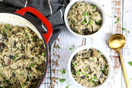 Creamy Vegan Cauliflower Mushroom Risotto